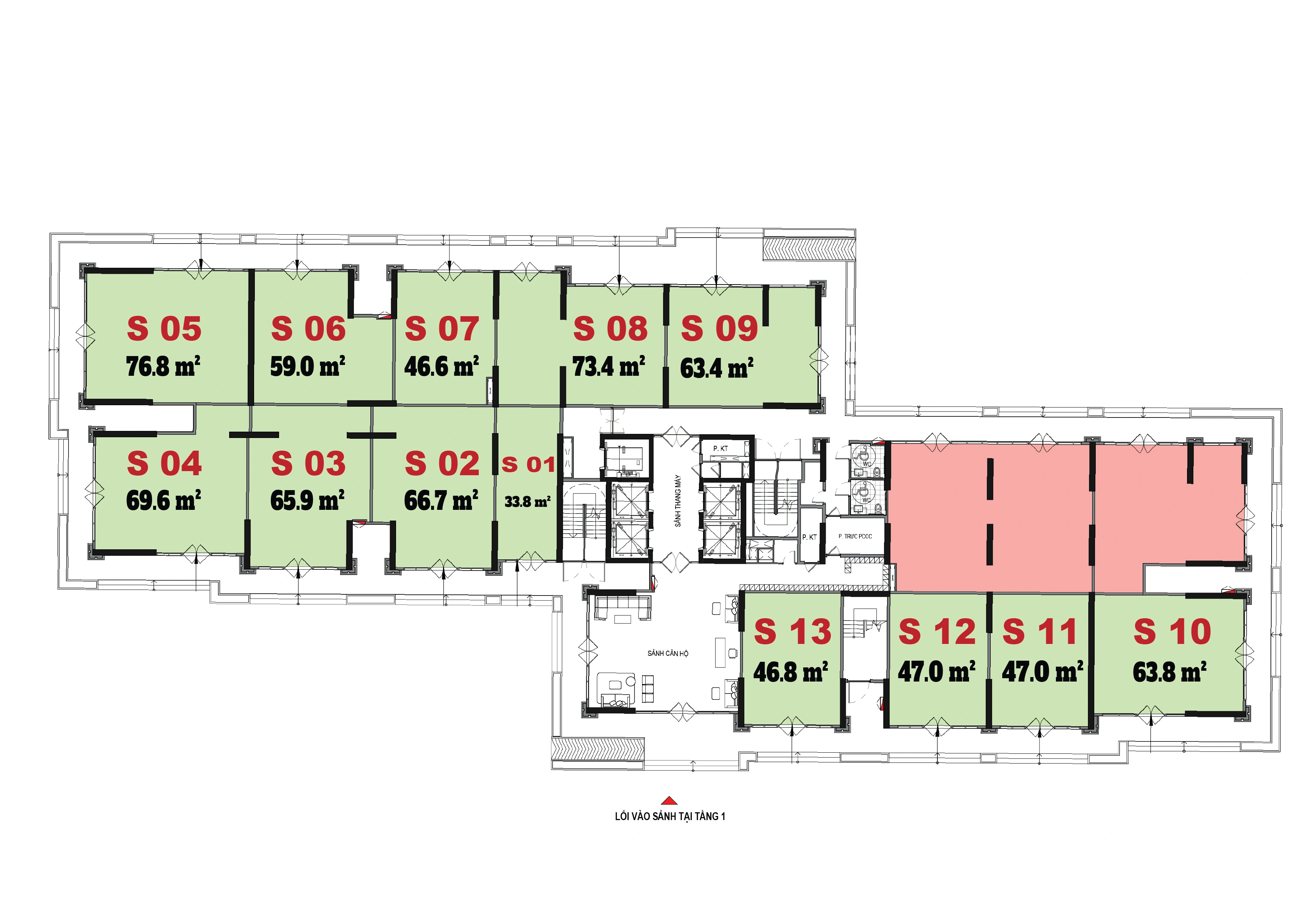 Mặt bằng 13 căn shop chân đế tòa PR1, The Paris, Vinhomes Ocean Park 1